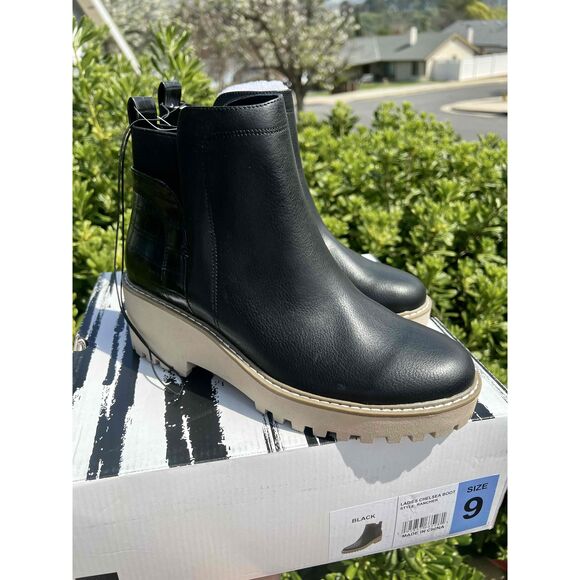 Dolce Vita Chelsea Boot Rancher Chunky Sole Womens Black Tan Size 9 - Picture 5 of 5